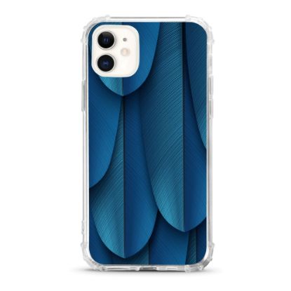 Picture of OTM Essentials Tough Edge Case For iPhone 11, Blue Feathers, OP-ACP-Z134A