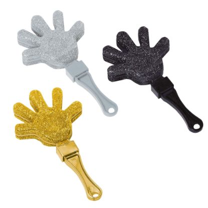 Picture of Amscan New Years Glitter Hand Clappers, 7in, Multicolor, 12 Clappers Per Pack, Case Of 2 Packs