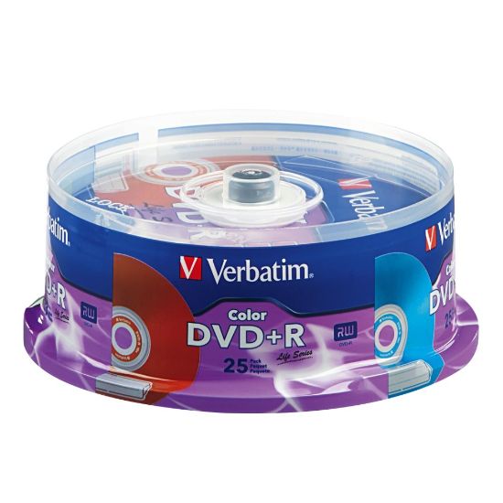 Picture of Verbatim Life Series DVD+R Spindle, Vibrant Color, Pack Of 25