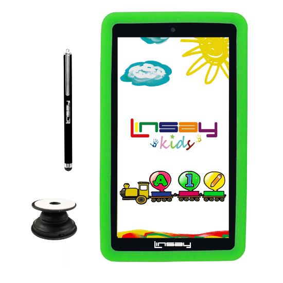 Picture of Linsay F7 Tablet, 7in Screen, 2GB Memory, 64GB Storage, Android 13, Kids Green