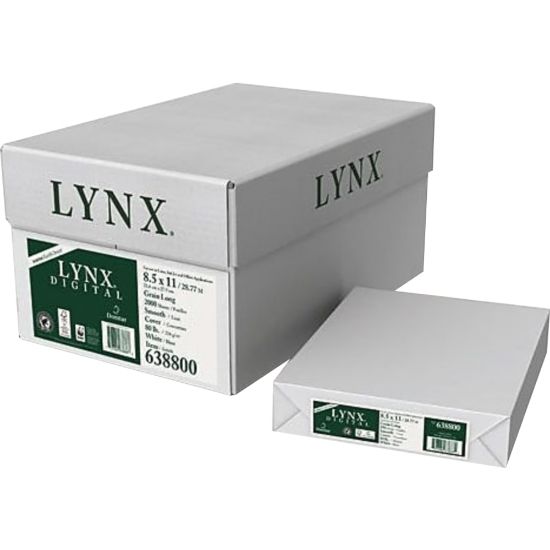 Picture of Domtar Lynx Digital Multi-Use Printer & Copier Paper, Letter Size (8 1/2in x 11in), 4000 Sheets Total,  96 (U.S.) Brightness, 80 Lb, White, 250 Sheets Per Ream, Case Of 8 Reams