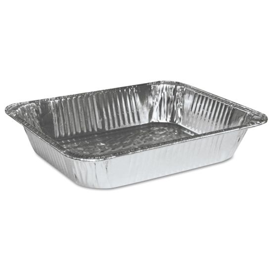 Picture of Boardwalk Half-Size Steam Table Aluminum Pans, 128 Oz, Silver, Pack Of 100 Pans