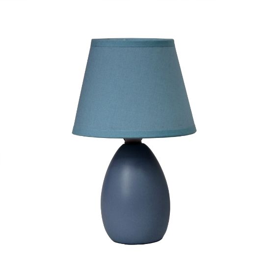 Picture of Simple Designs Mini Egg Oval Ceramic Blue Table Lamp