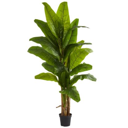 Picture of Nearly Natural Banana 90inH Artificial Tree With Pot, 90inH x 12inW x 12inD, Green