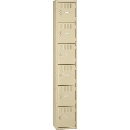 Picture of Tennsco Six-Tier Box Locker, 1-Wide, 72inH x 12inW x 18inD, Sand