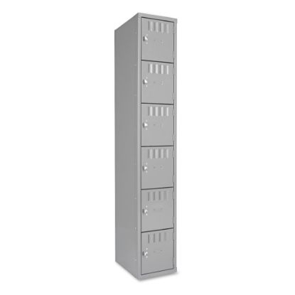 Picture of Tennsco Six-Tier Box Locker, 1-Wide, 72inH x 12inW x 18inD, Medium Gray