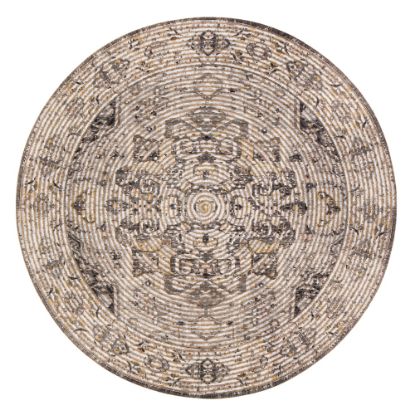 Picture of Anji Mountain Zagros Round Area Rug, 4ft Diameter, Brown/Gray