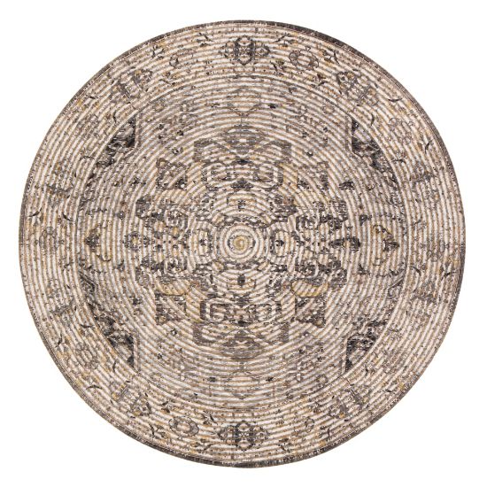 Picture of Anji Mountain Zagros Round Area Rug, 4ft Diameter, Brown/Gray