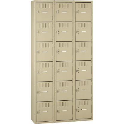 Picture of Tennsco Six-Tier Box Locker, 3-Wide, 72inH x 36inW x 18inD, Sand