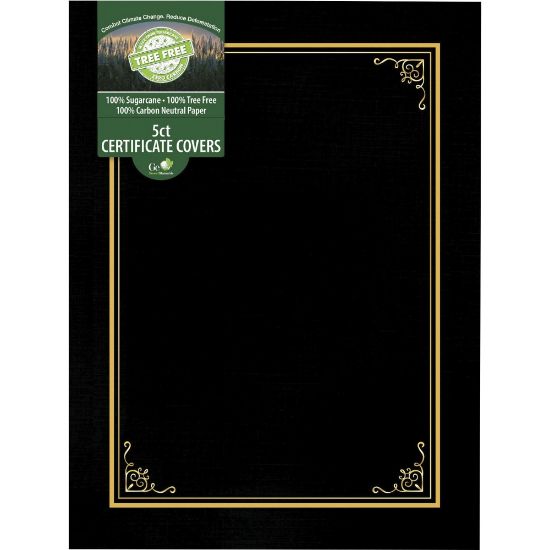 Picture of Geographics Letter Certificate Holder - 8 1/2in x 11in - Black - 5 / Pack