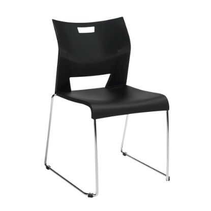 Picture of Global Duet Stacking Chairs, 33 1/4inH x 22 3/4inW x 20 3/4inD, Asphalt Night/Chrome