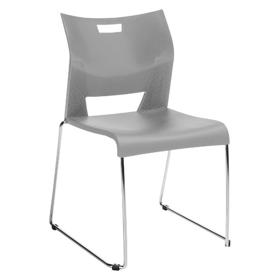 Picture of Global Duet Stacking Chair, 33 1/4inH x 20 1/2inW x 23inD, Ivory Cloud/Chrome