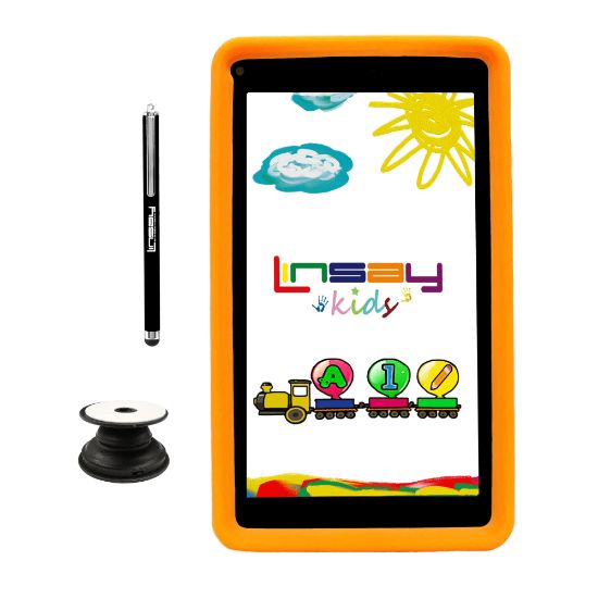 Picture of Linsay F7 Tablet, 7in Screen, 2GB Memory, 64GB Storage, Android 13, Kids Orange