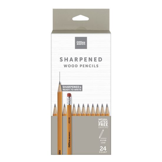 Picture of Office Depot Brand Presharpened Wood Pencils, #2 Medium Soft Lead, Yellow, Pack Of 24 Pencils