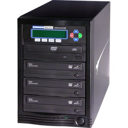 Picture of Kanguru DVD Duplicator 1 to 3 Target - Disk duplicator - DVD�RW (�R DL) x 3, DVD-ROM x 1 - max drives: 4 - 24x - USB 2.0 - external - TAA Compliant