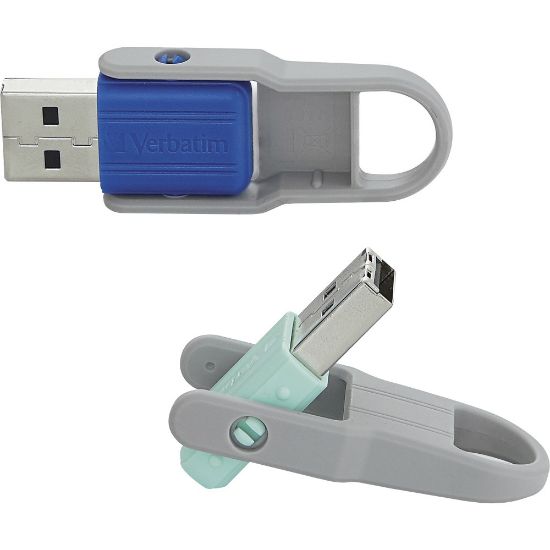 Picture of Verbatim 32GB Store "n Flip USB Flash Drive - 2pk - Blue, Mint - 32GB - 2pk - Blue, Mint