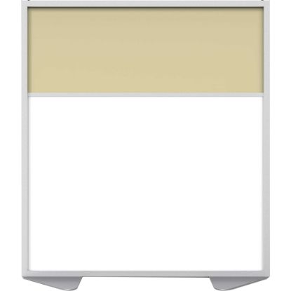 Picture of Ghent Floor Partition With Aluminum Frame, 53-7/8inH x 48inW x 2inD, White/Caramel