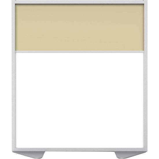 Picture of Ghent Floor Partition With Aluminum Frame, 53-7/8inH x 48inW x 2inD, White/Caramel