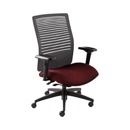 Picture of Global Loover Weight-Sensing Synchro Chair, Mid-Back, 39inH x 25 1/2inW x 24inD, Red Rose/Black