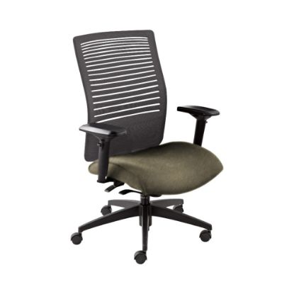 Picture of Global Loover Weight-Sensing Synchro Chair, Mid-Back, 39inH x 25 1/2inW x 24inD, Sandcastle/Black