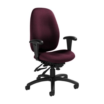 Picture of Global Malaga Multi-Tilter Chair, High-Back, 41inH x 26inW x 25inD, Vermilion/Black