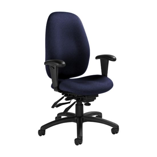 Picture of Global Malaga Multi-Tilter Chair, High-Back, 41inH x 26inW x 25inD, Midnight/Black