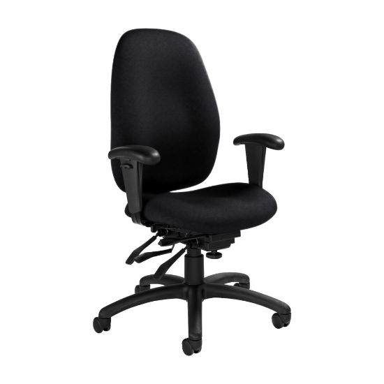 Picture of Global Malaga Multi-Tilter Chair, High-Back, 41inH x 26inW x 25inD, Ebony/Black