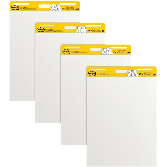 Picture of Post-it Super Sticky Easel Pads, 25in x 30in, 4 Pads, 30 Sheets/Pad, Back to School for Classrooms, White