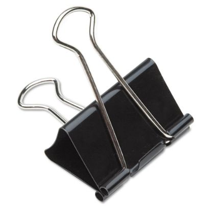 Picture of SKILCRAFT Binder Clips, 1in, Black/Silver, Box Of 12 (AbilityOne 7510-00-285-5995)