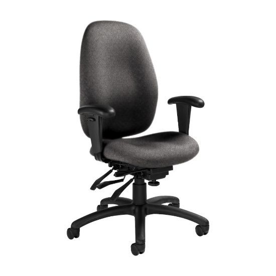 Picture of Global Malaga Multi-Tilter Chair, High-Back, 41inH x 26inW x 25inD, Slate/Black