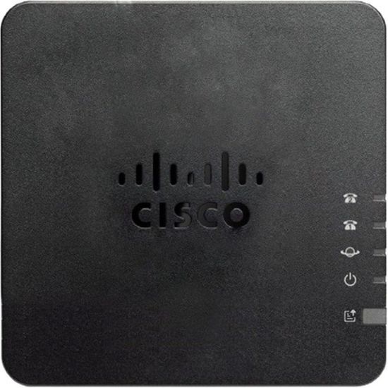 Picture of Cisco 2-Port Analog Telephone Adapter with Router For Multiplatform - 2 x RJ-45 - 2 x FXS - Fast Ethernet - Wall Mountable