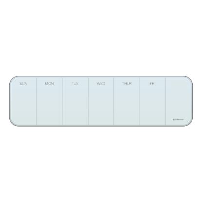 Picture of U Brands Magnetic Cubicle/Wall Glass Dry-Erase Weekly Calendar Board, 20in X 5.5in, White Frosted Surface, Frameless (2342U00-01)