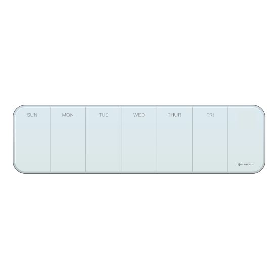 Picture of U Brands Magnetic Cubicle/Wall Glass Dry-Erase Weekly Calendar Board, 20in X 5.5in, White Frosted Surface, Frameless (2342U00-01)