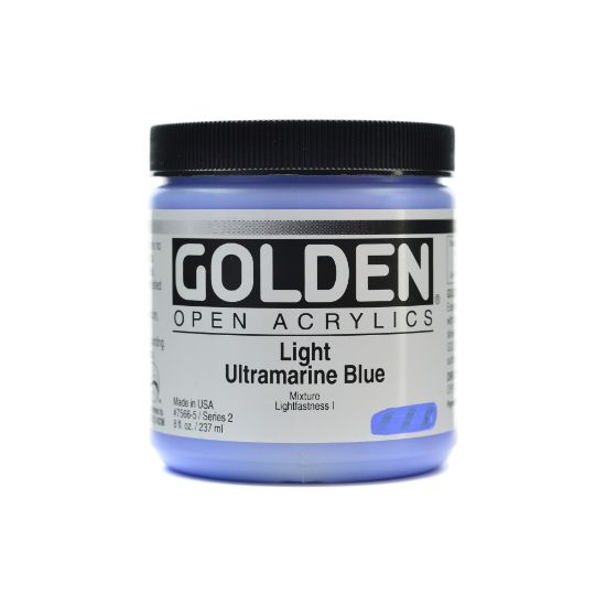 Picture of Golden OPEN Acrylic Paint, 8 Oz Jar, Light Ultramarine Blue