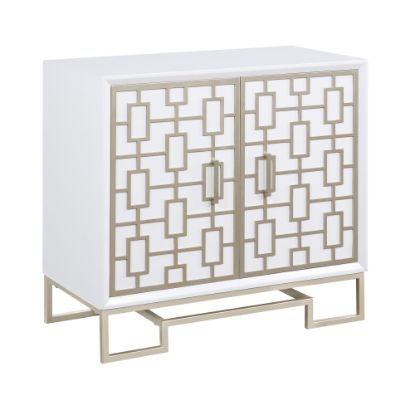 Picture of Coast to Coast Alma Cabinet, 34inH x 36inW x 18inD, Dreamy White/Champagne Lights