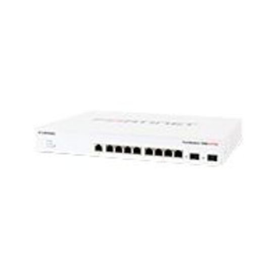 Picture of Fortinet FortiSwitch 108E-POE - Switch - managed - 4 x 10/100/1000 (PoE+) + 2 x Gigabit SFP + 4 x 10/100/1000 - rack-mountable - PoE+ (65 W)