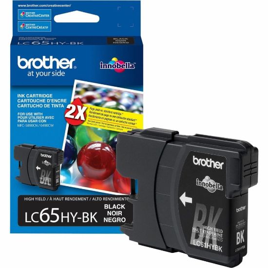 Picture of Brother LC65 Black High-Yield Ink Cartridge, LC65HYBK