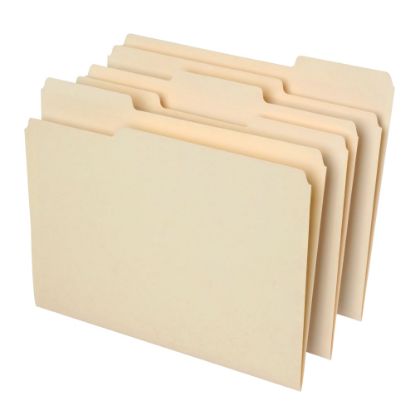 Picture of Office Depot Brand File Folders, 1/3 Cut, Letter Size, 30% Recycled, Manila, Pack Of 100 Folders