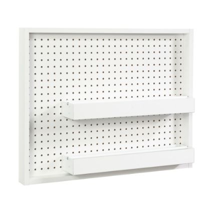 Picture of Sauder Craft Pro Wall Mount Peg Board With Shelf, 22-1/8inH x 28inW, White