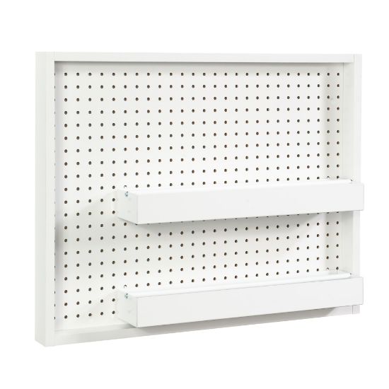 Picture of Sauder Craft Pro Wall Mount Peg Board With Shelf, 22-1/8inH x 28inW, White