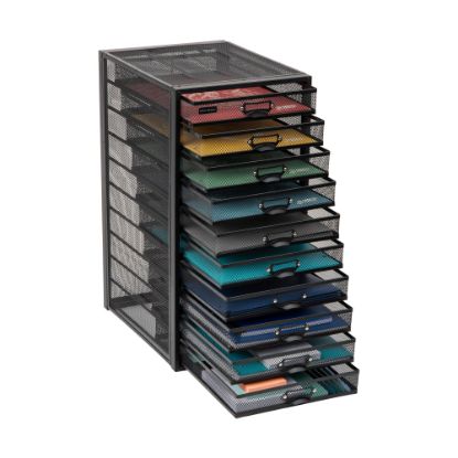 Picture of Mind Reader File Storage Drawers Multi-Purpose Desk Organizer, 21-1/4inH x 14inW x 10-3/4inD, Black