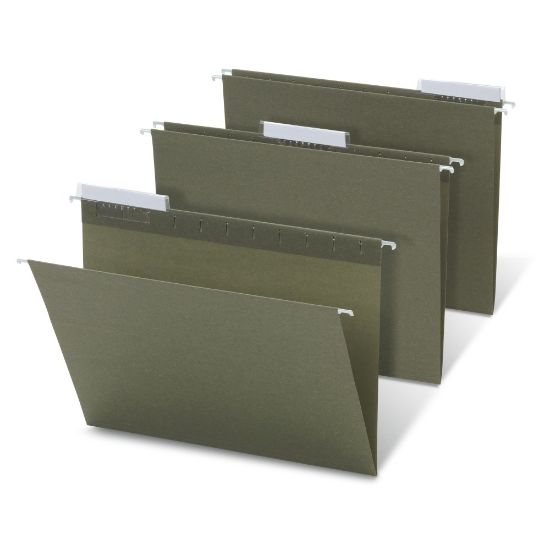 Picture of Office Depot Brand Hanging Folders, 1/3 Cut, Letter Size, 100% Recycled, Green, Pack Of 25