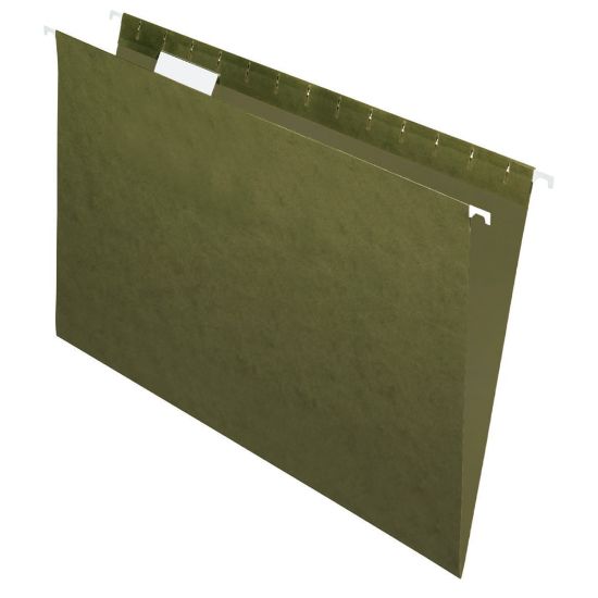 Picture of Office Depot Brand Hanging Folders, 1/5 Cut, Legal Size, 100% Recycled, Green, Pack Of 25