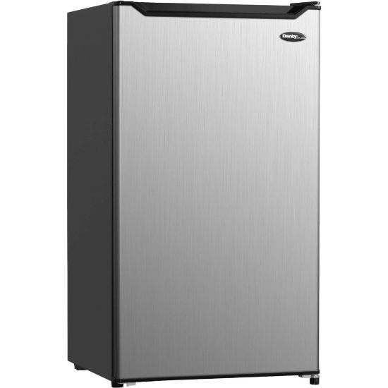 Picture of Danby Diplomat 4.4 cu. ft. Compact Refrigerator - 4.40 ft� - Reversible - 4.40 ft� Net Refrigerator Capacity - 120 V AC - Stainless Steel, Black