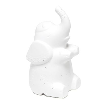 Picture of Simple Designs Porcelain Elephant-Shaped Table Lamp, 8-3/16inH, White