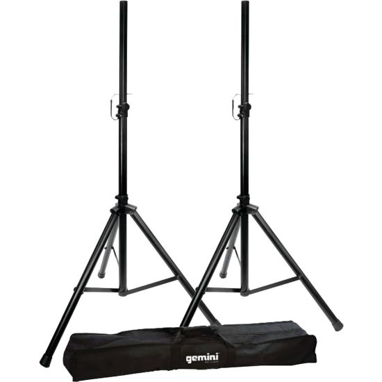 Picture of gemini ST-PACK: 2 Tripod Speaker Stands With Carry Bag - 200 lb Load Capacity - Stainless Steel