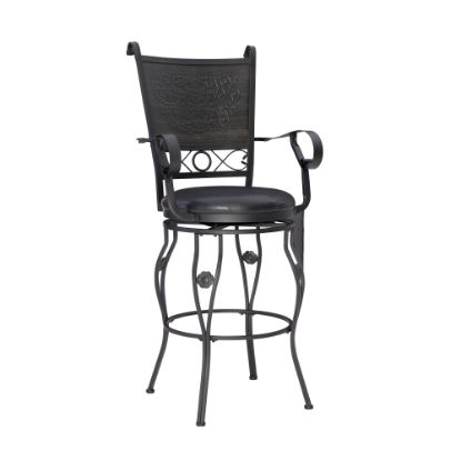 Picture of Powell Edina Big & Tall Swivel Bar Stool, Gray/Matte Black