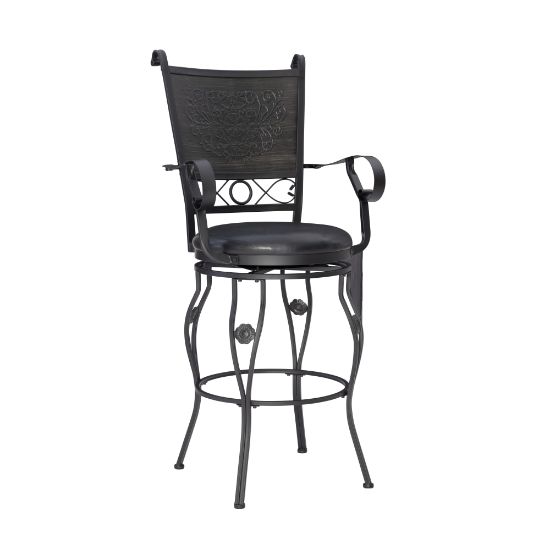 Picture of Powell Edina Big & Tall Swivel Bar Stool, Gray/Matte Black