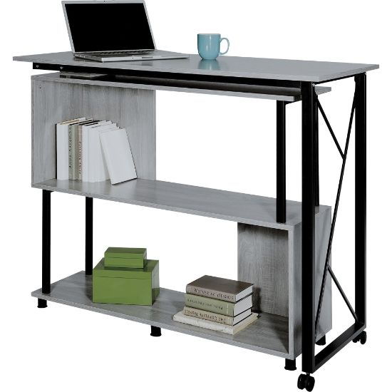 Picture of Safco Mood Rotating Worksurface Standing Desk - Box 1 of 2 - For - Table TopRectangle Top x 53.25in Table Top Width x 21.75in Table Top Depth - 42.25in Height - Assembly Required - Laminated, Gray - Powder Coated Steel - 1 Each