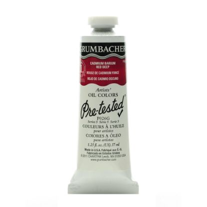 Picture of Grumbacher P026 Pre-Tested Artists Oil Colors, 1.25 Oz, Cadmium Barium Red Deep